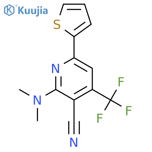 3-Pyridinecarbonitrile,2-(dimethylamino)-6-(2-thienyl)-4-(trifluoromethyl)- structure