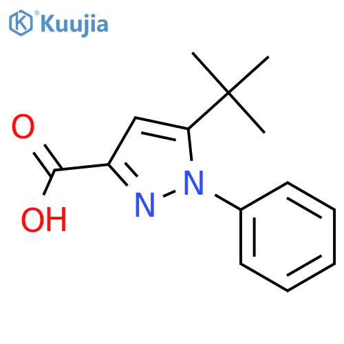 5-tert-butyl-1-phenyl-1H-pyrazole-3-carboxylic acid structure