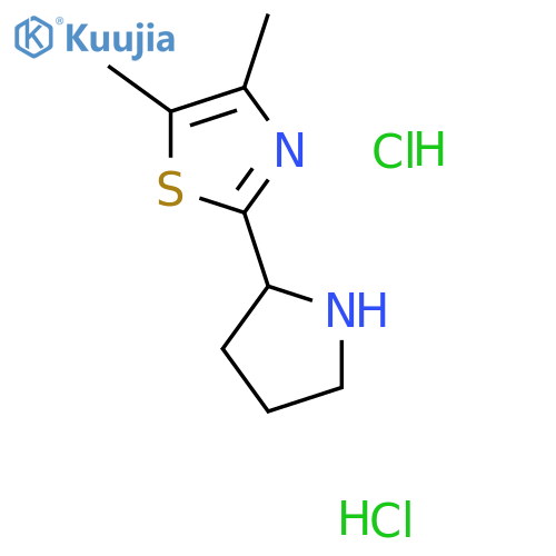 Thiazole, 4,5-dimethyl-2-(2-pyrrolidinyl)-, hydrochloride (1:2) structure