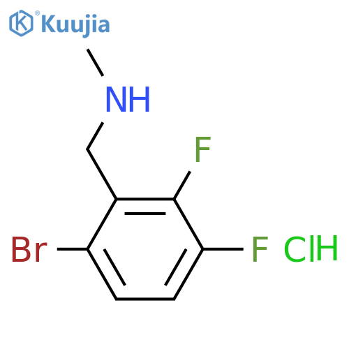 Benzenemethanamine, 6-bromo-2,3-difluoro-N-methyl-, hydrochloride (1:1) structure