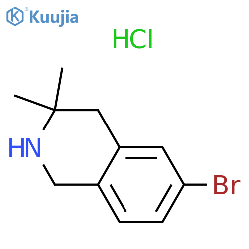 Isoquinoline, 6-bromo-1,2,3,4-tetrahydro-3,3-dimethyl-, hydrochloride (1:1) structure