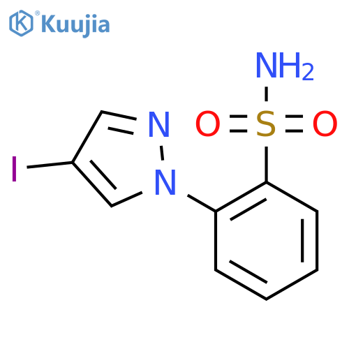 2-(4-iodo-1H-pyrazol-1-yl)benzene-1-sulfonamide structure