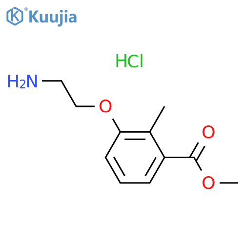 Benzoic acid, 3-(2-aminoethoxy)-2-methyl-, methyl ester, hydrochloride (1:1) structure