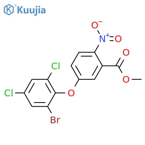 Benzoic acid, 5-(2-bromo-4,6-dichlorophenoxy)-2-nitro-, methyl ester  structure