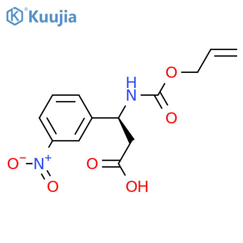 Benzenepropanoic acid, 3-nitro-β-[[(2-propen-1-yloxy)carbonyl]amino]-, (βS)-  structure