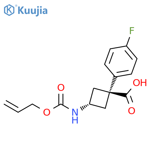 trans-1-(4-Fluorophenyl)-3-[[(2-propen-1-yloxy)carbonyl]amino]cyclobutanecarboxylic acid structure