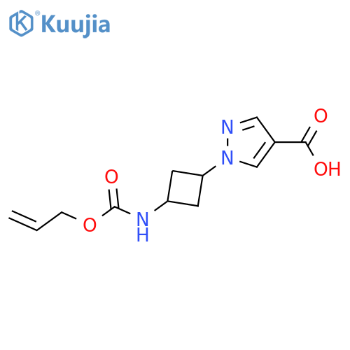 1H-Pyrazole-4-carboxylic acid, 1-[3-[[(2-propen-1-yloxy)carbonyl]amino]cyclobutyl]-  structure