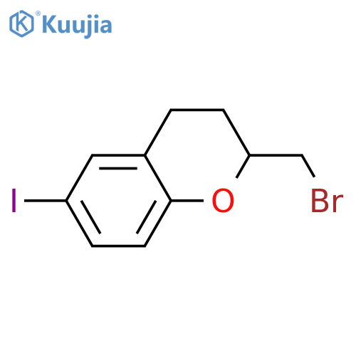 2H-1-Benzopyran, 2-(bromomethyl)-3,4-dihydro-6-iodo-  structure