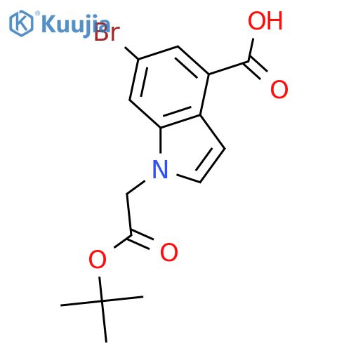 1H-Indole-1-acetic acid, 6-bromo-4-carboxy-, 1-(1,1-dimethylethyl) ester structure