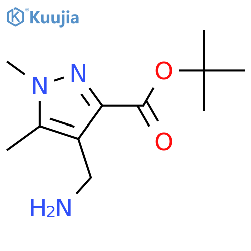 1H-Pyrazole-3-carboxylic acid, 4-(aminomethyl)-1,5-dimethyl-, 1,1-dimethylethyl ester  structure