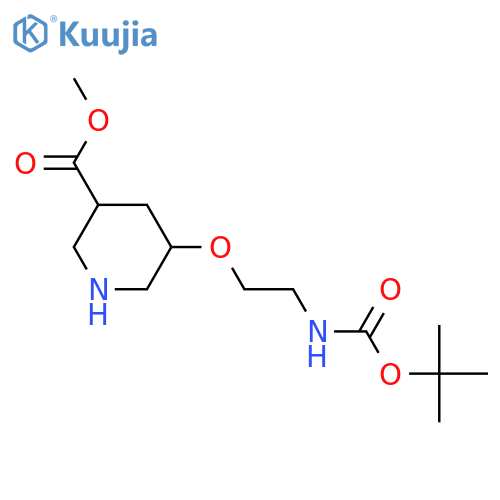 3-Piperidinecarboxylic acid, 5-[2-[[(1,1-dimethylethoxy)carbonyl]amino]ethoxy]-, methyl ester  structure