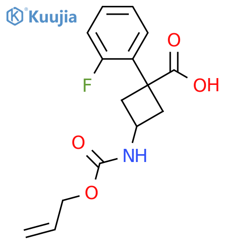 Cyclobutanecarboxylic acid, 1-(2-fluorophenyl)-3-[[(2-propen-1-yloxy)carbonyl]amino]-  structure