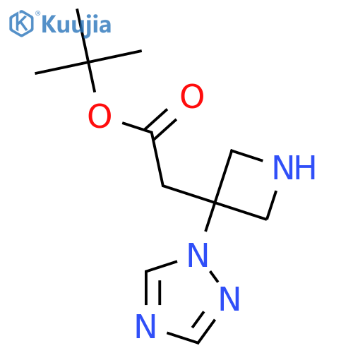 3-Azetidineacetic acid, 3-(1H-1,2,4-triazol-1-yl)-, 1,1-dimethylethyl ester structure
