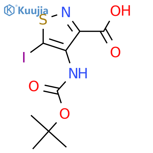 3-Isothiazolecarboxylic acid, 4-[[(1,1-dimethylethoxy)carbonyl]amino]-5-iodo-  structure