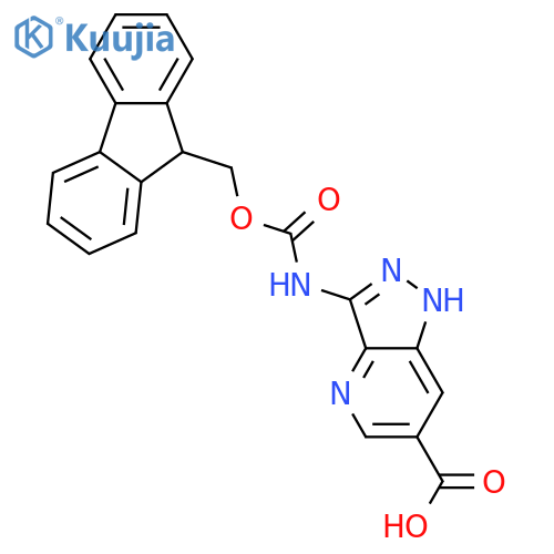 3-({(9H-fluoren-9-yl)methoxycarbonyl}amino)-1H-pyrazolo4,3-bpyridine-6-carboxylic acid structure