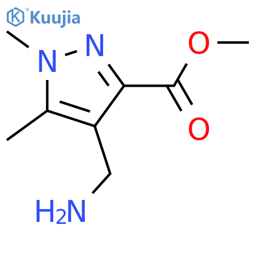 1H-Pyrazole-3-carboxylic acid, 4-(aminomethyl)-1,5-dimethyl-, methyl ester structure