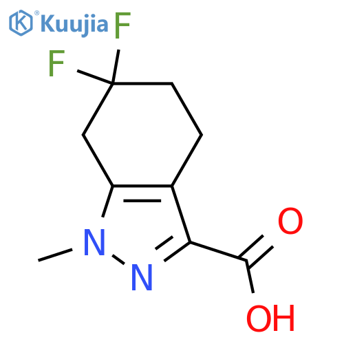 6,6-difluoro-1-methyl-4,5,6,7-tetrahydro-1H-indazole-3-carboxylic acid structure