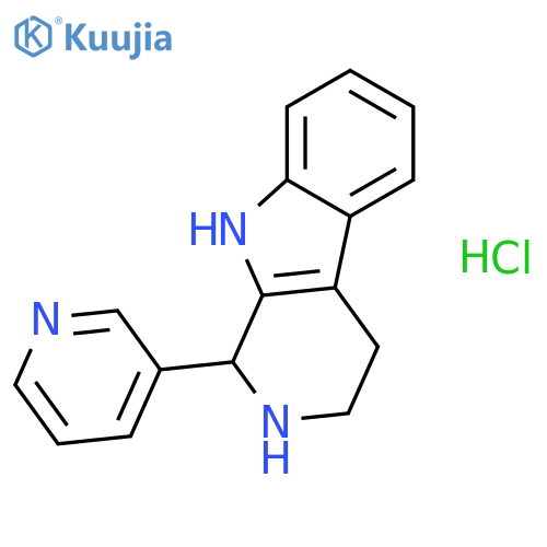 1H-Pyrido[3,4-b]indole,2,3,4,9-tetrahydro-1-(3-pyridinyl)-, hydrochloride (1:1) structure