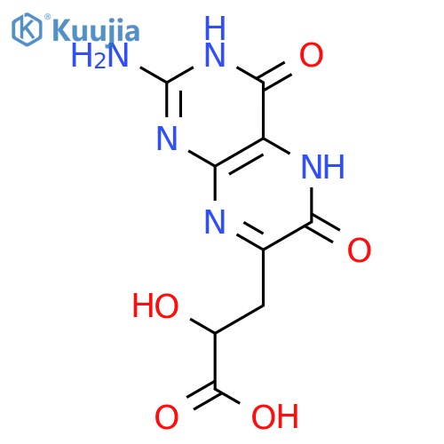 3-(2-amino-4,6-dioxo-3,4,5,6-tetrahydro-pteridin-7-yl)-2-hydroxy-propionic acid structure