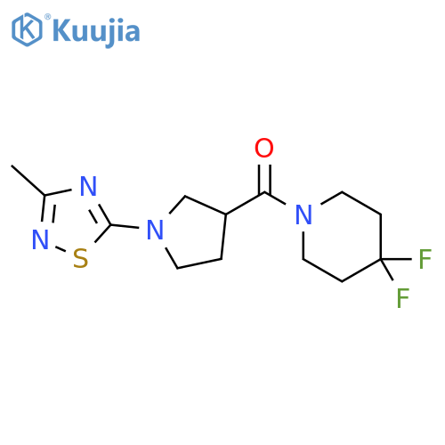 4,4-difluoro-1-[1-(3-methyl-1,2,4-thiadiazol-5-yl)pyrrolidine-3-carbonyl]piperidine structure