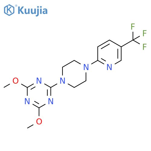 2,4-dimethoxy-6-{4-[5-(trifluoromethyl)pyridin-2-yl]piperazin-1-yl}-1,3,5-triazine structure