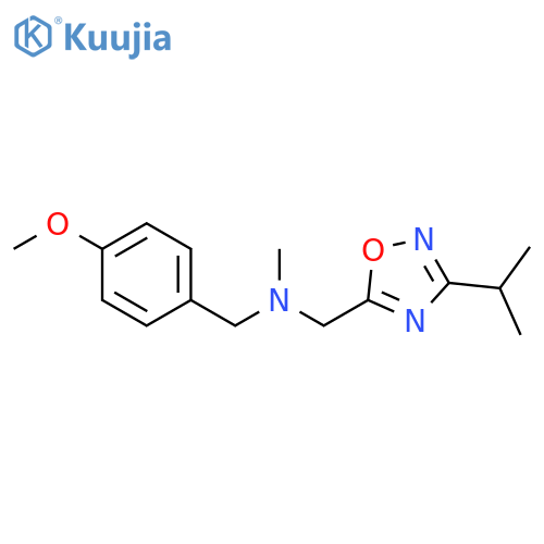 [(4-methoxyphenyl)methyl](methyl){[3-(propan-2-yl)-1,2,4-oxadiazol-5-yl]methyl}amine structure
