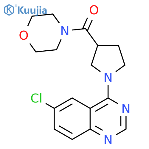 6-chloro-4-[3-(morpholine-4-carbonyl)pyrrolidin-1-yl]quinazoline structure