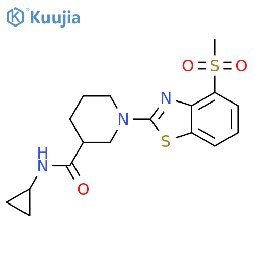N-cyclopropyl-1-(4-methanesulfonyl-1,3-benzothiazol-2-yl)piperidine-3-carboxamide structure