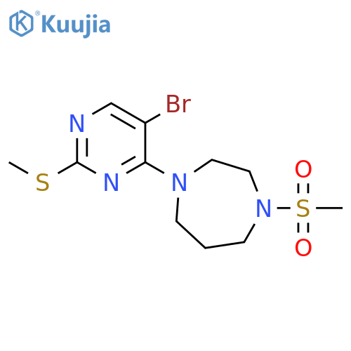 1-[5-bromo-2-(methylsulfanyl)pyrimidin-4-yl]-4-methanesulfonyl-1,4-diazepane structure