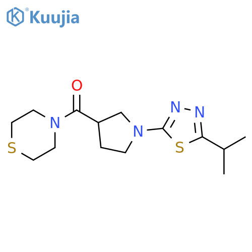 4-{1-[5-(propan-2-yl)-1,3,4-thiadiazol-2-yl]pyrrolidine-3-carbonyl}thiomorpholine structure