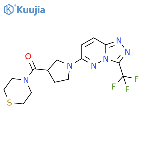 4-{1-[3-(trifluoromethyl)-[1,2,4]triazolo[4,3-b]pyridazin-6-yl]pyrrolidine-3-carbonyl}thiomorpholine structure