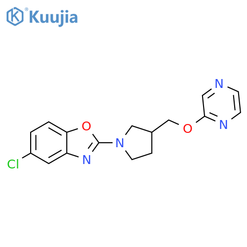 5-chloro-2-{3-[(pyrazin-2-yloxy)methyl]pyrrolidin-1-yl}-1,3-benzoxazole structure