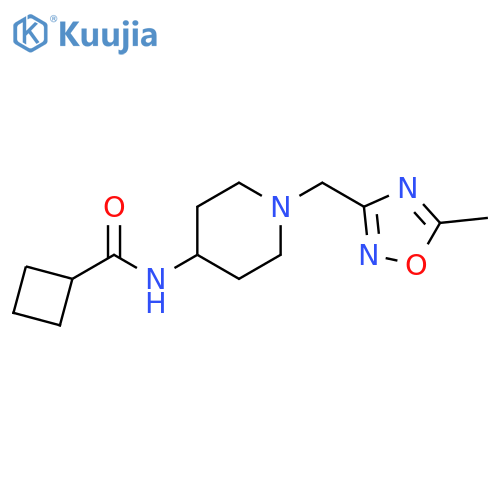 N-{1-[(5-methyl-1,2,4-oxadiazol-3-yl)methyl]piperidin-4-yl}cyclobutanecarboxamide structure