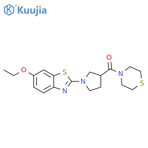 6-ethoxy-2-[3-(thiomorpholine-4-carbonyl)pyrrolidin-1-yl]-1,3-benzothiazole structure