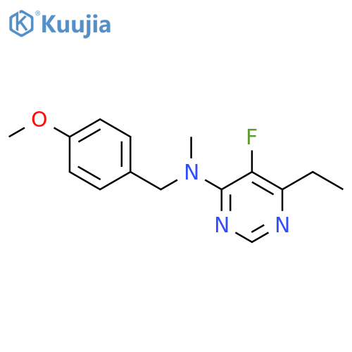 6-ethyl-5-fluoro-N-(4-methoxyphenyl)methyl-N-methylpyrimidin-4-amine structure