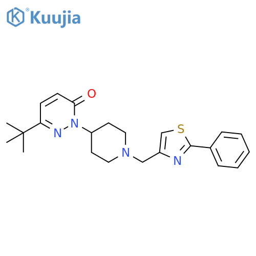 6-tert-butyl-2-{1-[(2-phenyl-1,3-thiazol-4-yl)methyl]piperidin-4-yl}-2,3-dihydropyridazin-3-one structure