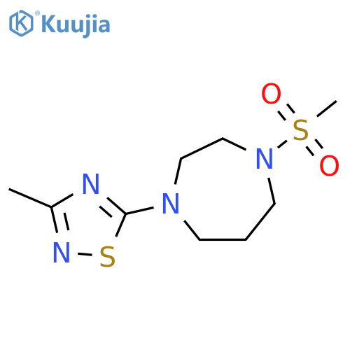 1-methanesulfonyl-4-(3-methyl-1,2,4-thiadiazol-5-yl)-1,4-diazepane structure