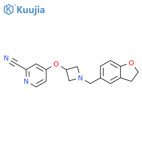 4-({1-(2,3-dihydro-1-benzofuran-5-yl)methylazetidin-3-yl}oxy)pyridine-2-carbonitrile structure