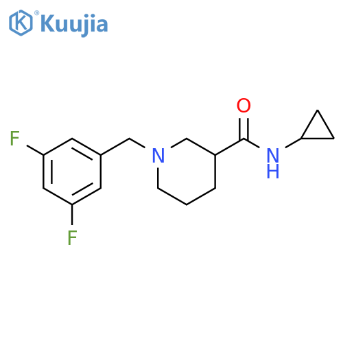 N-cyclopropyl-1-[(3,5-difluorophenyl)methyl]piperidine-3-carboxamide structure