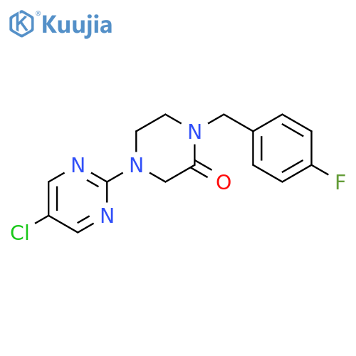 4-(5-chloropyrimidin-2-yl)-1-[(4-fluorophenyl)methyl]piperazin-2-one structure