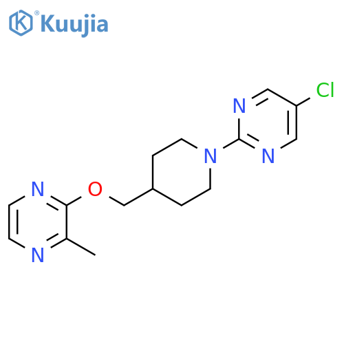5-chloro-2-(4-{[(3-methylpyrazin-2-yl)oxy]methyl}piperidin-1-yl)pyrimidine structure