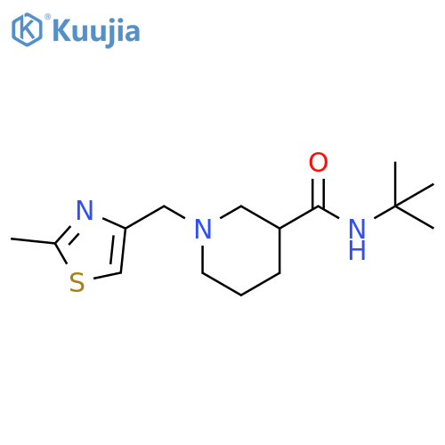 N-tert-butyl-1-[(2-methyl-1,3-thiazol-4-yl)methyl]piperidine-3-carboxamide structure
