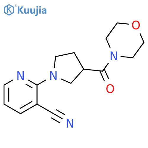 2-[3-(morpholine-4-carbonyl)pyrrolidin-1-yl]pyridine-3-carbonitrile structure