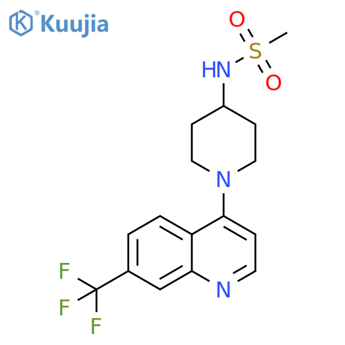 N-{1-[7-(trifluoromethyl)quinolin-4-yl]piperidin-4-yl}methanesulfonamide structure