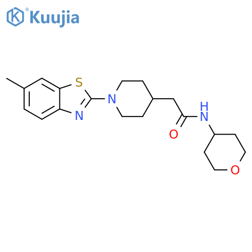 2-[1-(6-methyl-1,3-benzothiazol-2-yl)piperidin-4-yl]-N-(oxan-4-yl)acetamide structure