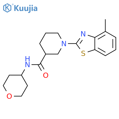 1-(4-methyl-1,3-benzothiazol-2-yl)-N-(oxan-4-yl)piperidine-3-carboxamide structure