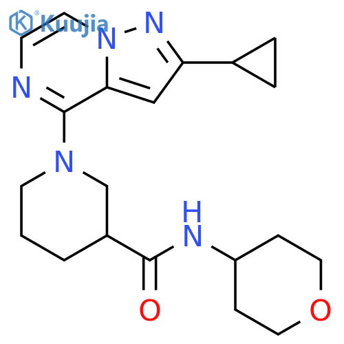 1-{2-cyclopropylpyrazolo[1,5-a]pyrazin-4-yl}-N-(oxan-4-yl)piperidine-3-carboxamide structure
