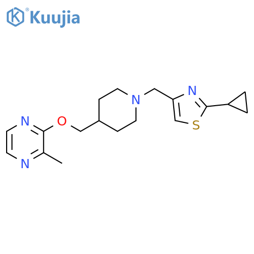 2-({1-[(2-cyclopropyl-1,3-thiazol-4-yl)methyl]piperidin-4-yl}methoxy)-3-methylpyrazine structure