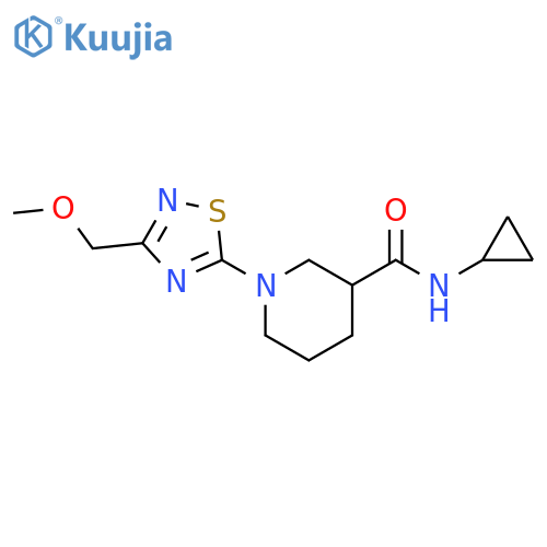 N-cyclopropyl-1-[3-(methoxymethyl)-1,2,4-thiadiazol-5-yl]piperidine-3-carboxamide structure