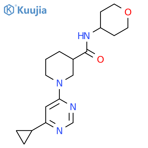 1-(6-cyclopropylpyrimidin-4-yl)-N-(oxan-4-yl)piperidine-3-carboxamide structure